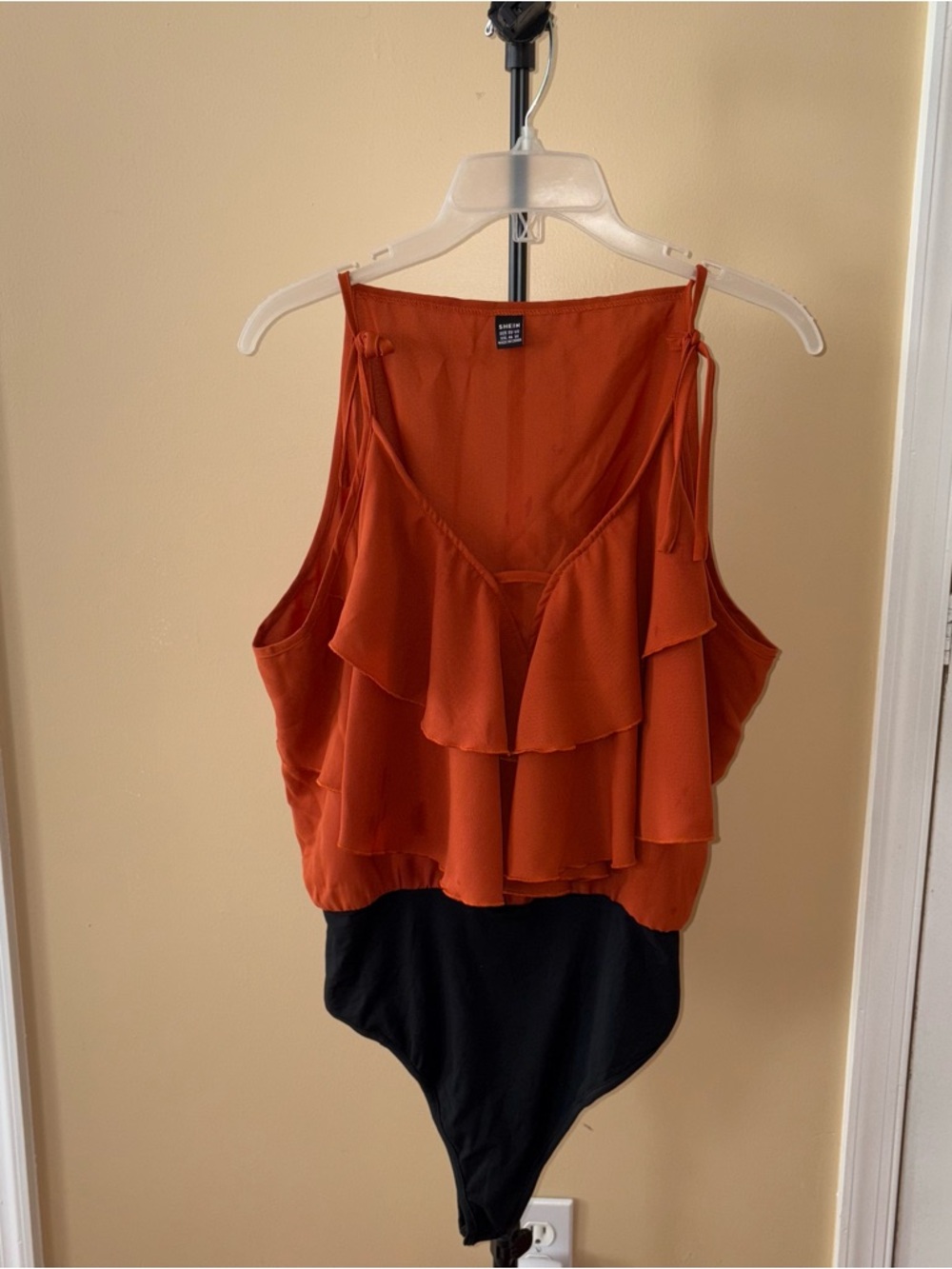 Orange Ruffle Bodysuit - Picture 4 of 8